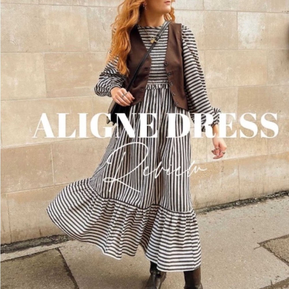 ALIGN - A anthropologie / Organic cotton black-and-white dress NWT sz 8